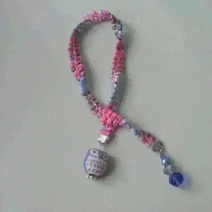 Buy one get 1 free Bookmark with beads and  ceramic owl accents
